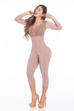Full Coverage Calf Length Shaper With Bra Front Zipper