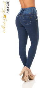 8055- Super High Waisted Classic Blue Faja Jeans