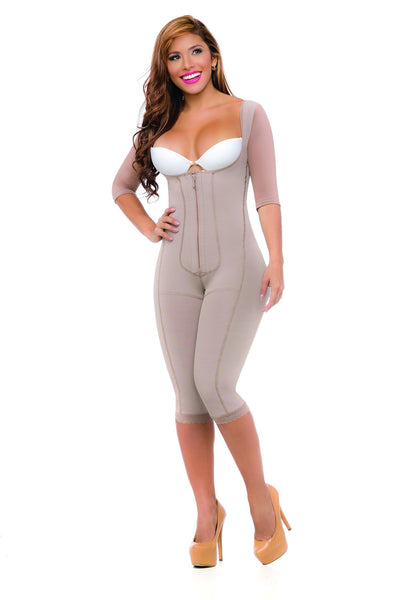 Body Contouring 2238 Full Coverage Lipo|Tummy Tuck No Bra Faja Front Zipper