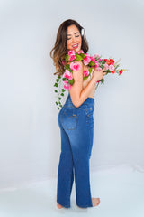 Whatever Is Clever- 8056 Ripped Slouchy Jeans- Medium Blue Wash