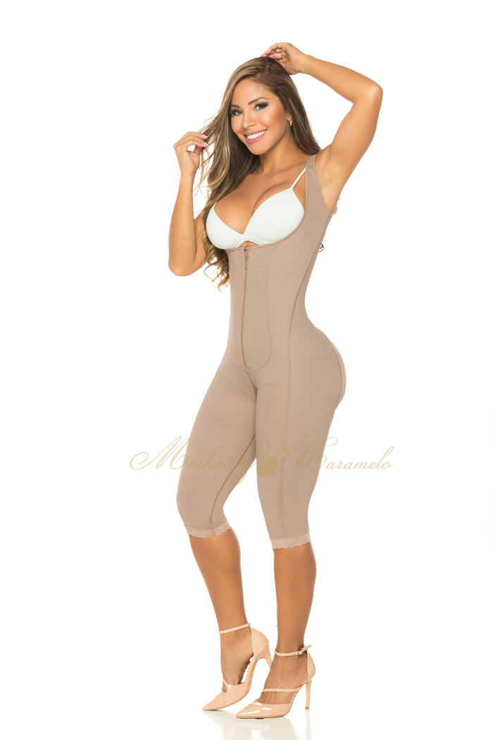 Body Contouring 2235 Thick Strap Calf Length Faja Front Zipper