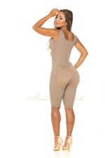 Hourglass Knee Length Thick Strap Shaper Front Zipper