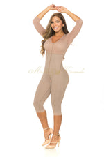 Full Coverage Knee Length Shaper With Bra Front Zipper