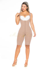 STAGE 2/3- Hourglass Knee Length Thick Strap BBL Shaper Front Zipper