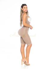 STAGE 2/3- Hourglass Knee Length Thick Strap BBL Shaper Front Zipper