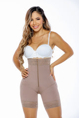 Creme Brulee 2226- Strapless High Waisted Shorts Front Zipper